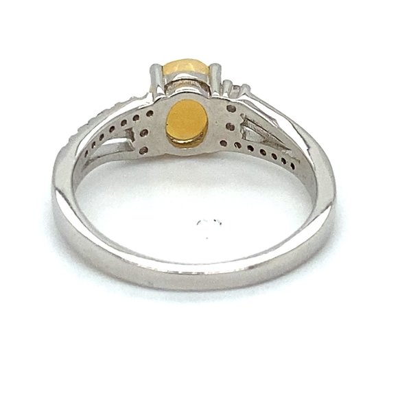 Welo Opal 1.02ct Platinum Finish Solid Silver Ring - Picture 5 of 7